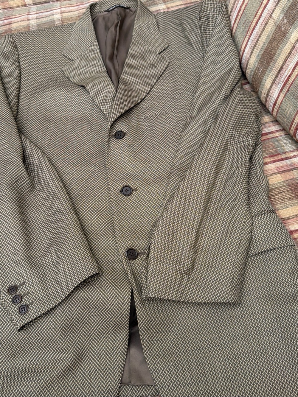 Canali Taupe Herringbone Sport Coat